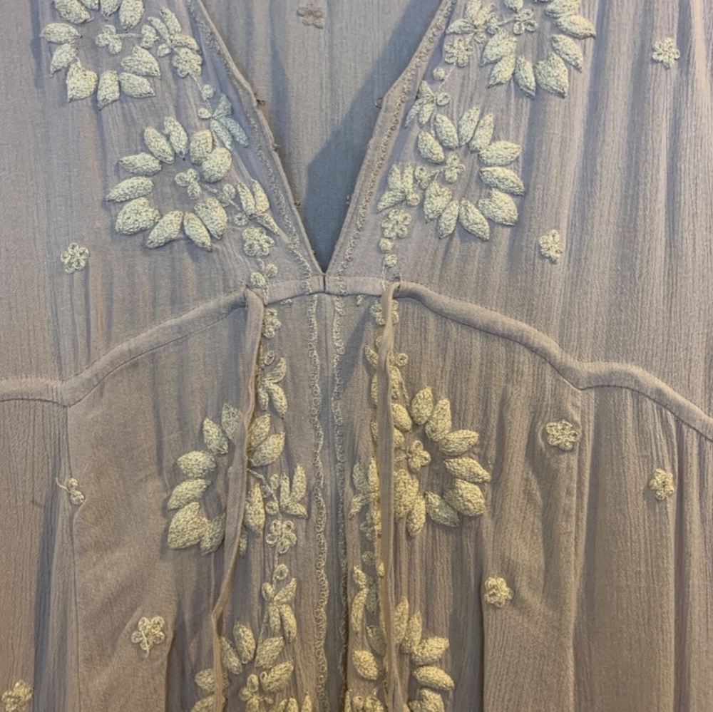Free People semi-sheer embroidered dress size S
